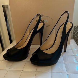 Prada Leather Peep-Toe Size 37.5